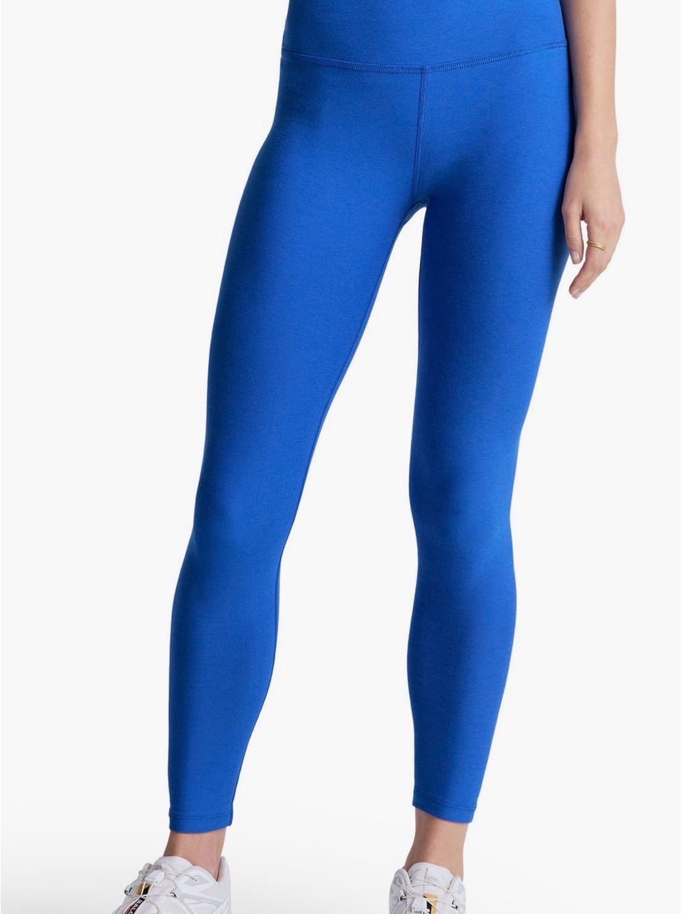 Beyond Yoga high-rise ankle leggings blue stretch elastic waist 24" inseam S